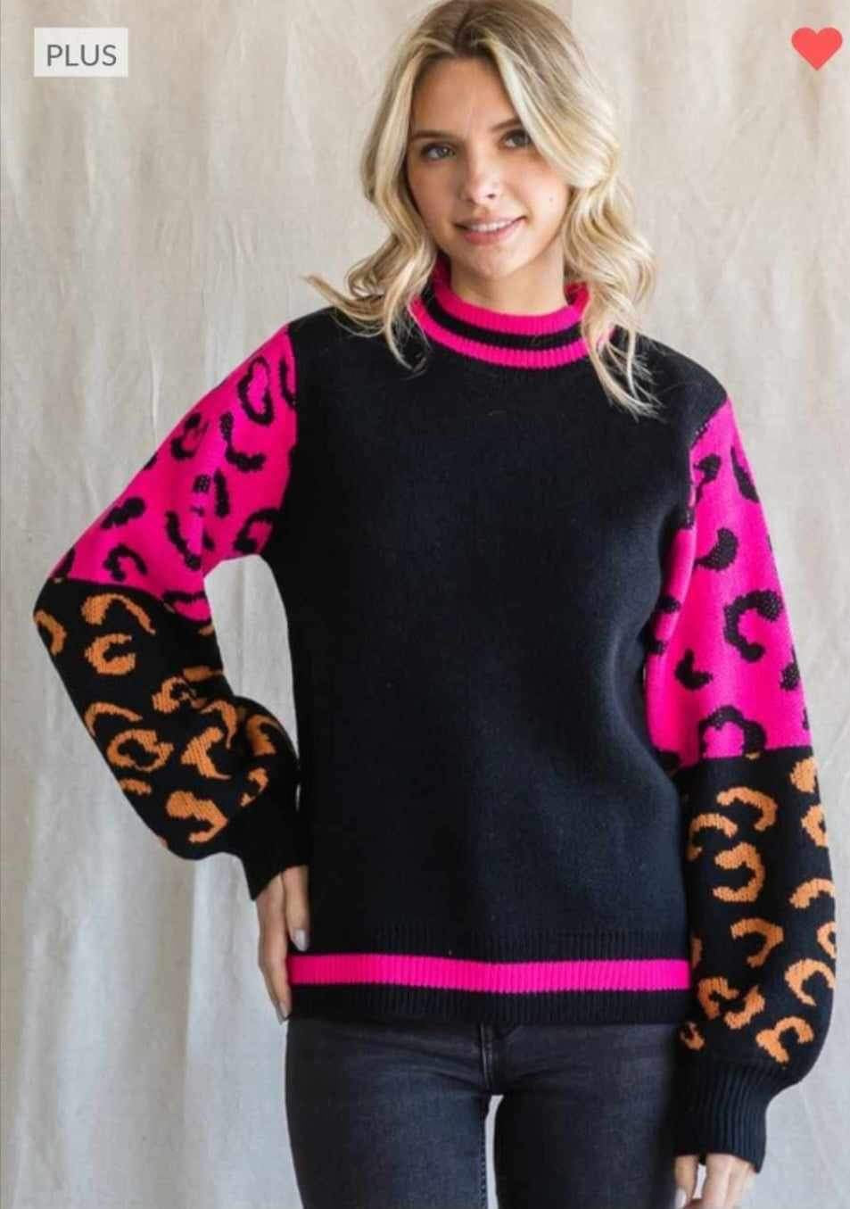 Animal-Print Sweater (Plus) Jodifl