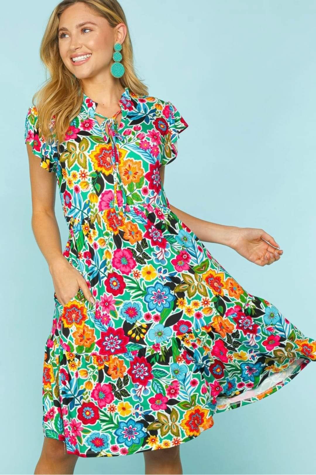 Haptics Floral Dress (Plus)