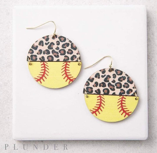 Softball Leopard Earrings