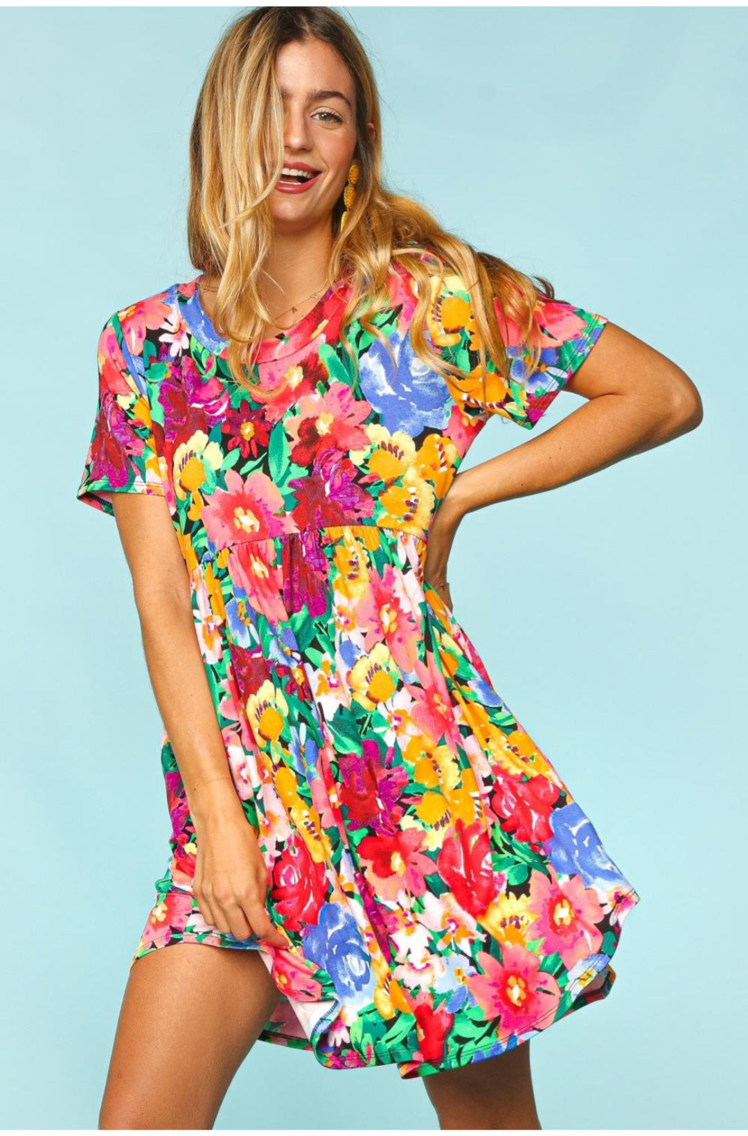 Floral Fit-and-Flare Dress (Haptics)