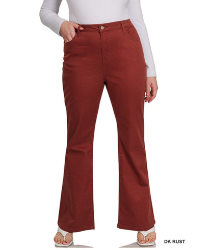 Dark Rust Flare Pants (Zenana)